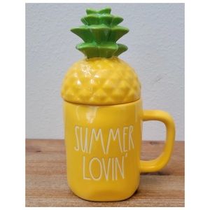 NEW Rae Dunn "Summer Lovin'" Pineapple Topper Mug 🍍
